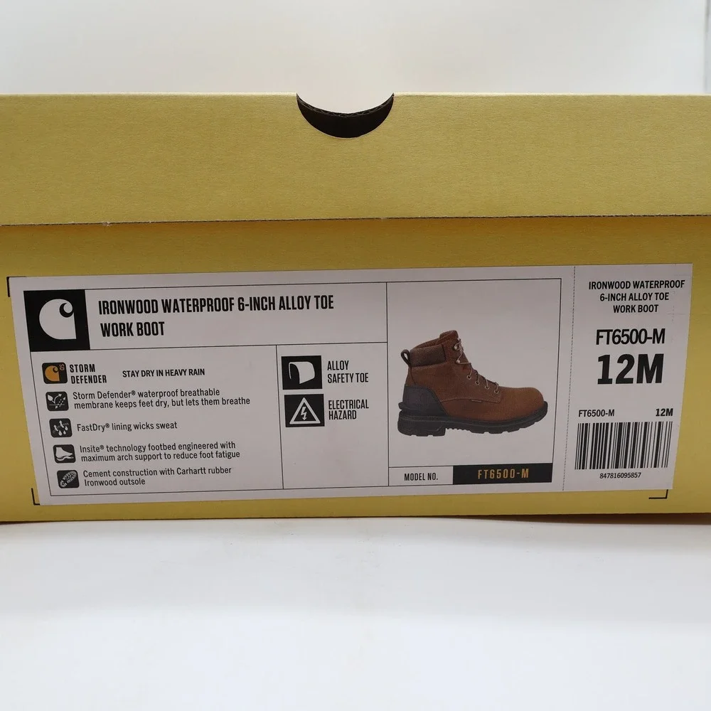 Carhartt Modern Ironwood Work Boots Mens 12 M Brown Leather Alloy Toe NWT